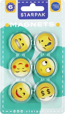 Zdjęcie produktu dla Magnesy do tablic 33mm 6szt Emotki Starpak