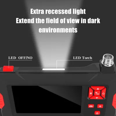 Obrázok produktu pre Priemyselná endoskopická kamera s dvoma 1920*1080P 8+1 LED svetlami, vodotesná kontrola IP68, 4,3-palcový displej, 5 m pevný kábel, priemer 8 mm