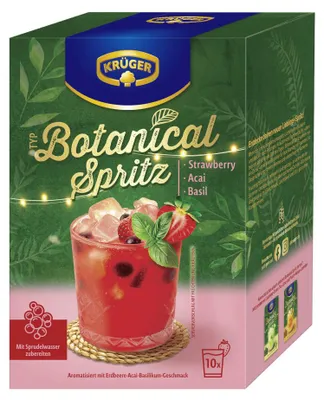 Zdjęcie produktu dla Krüger Botanical Spritz Truskawka, acai, bazylia – opakowanie 10 x 20 g, 200 g