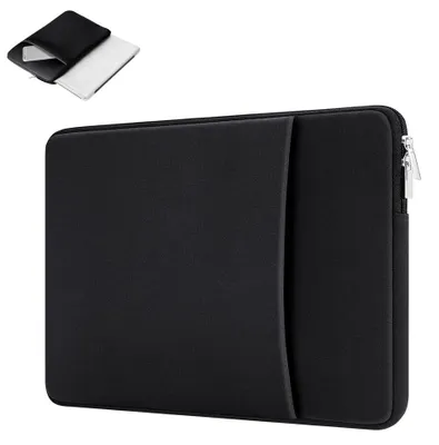 Immagine prodotto di Custodia per laptop nera - custodia per tablet - 15,6 pollici - resistente agli urti e ai graffi - con cerniera - per uomo e donna