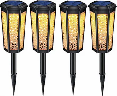 Obrázek produktu pro 4 kusy solárních světel pro zahradu, solární lampy pro venkovní zahradu, LED solární zahradní světla Zahradní světlo Deco Solar Lantern Vodotěsné IP65 pro venkovní terasu Trávník Pathway