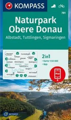 Obrázok produktu pre KOMPASS Turistická mapa 781 Prírodný park Horný Dunaj - Albstadt - Tuttlingen - Sigmaringen 1:50 000