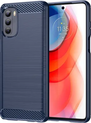 Produktbild von Moto G Stylus 2022 Hülle, Carbon-Faser TPU Silikon Stoßfest Schutzhülle für Motorola Moto G Stylus 2022 Blau