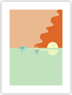 Produktbild von Poster - Poster ohne Rahmen - Sonne Segelschiff Laterne - 30x40 cm - Wand Bild - Wanddeko - Wandbilder - Kunstposter - Wandposter - Bilder - Kunstdruck - Wanddekoration - Wandbild - P2XPA30x40-4888