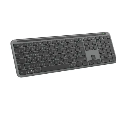 Produktbild von Logitech Signature Slim K950, Volle Größe (100%), Kabellos, RF Wireless + Bluetooth, Scherenschalter, QWERTZ, Graphit