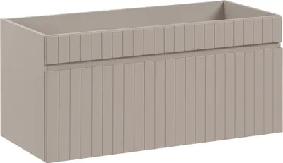 Produktbild von Waschbeckenunterschrank 100 cm Auszug IRAKLIO-56-CASHMERE Kaschmir B/H/T ca. 100/46/45,6 cm