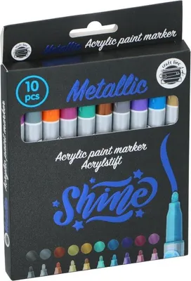 Obrázok produktu pre Metalické Viacfarebné Fixky Remeselná Sada 10 Ks