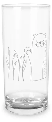 Produktbild von Mr. & Mrs. Panda Glas Otter Stein 400 ml - Transparent - Geschenk, Neugierig, Seeotter, Grüßen, Wasserglas, Tumbler, Pflanzen, Trinkglas, Longdrinkglas, Cocktailglas, See