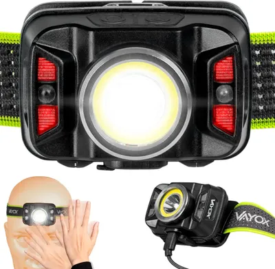 Immagine prodotto di Vayox Lampada frontale VA0025 Serie Pro | 320lm | XTE5W + COB 10W | Gestures | 6 modalità | USB | Nero