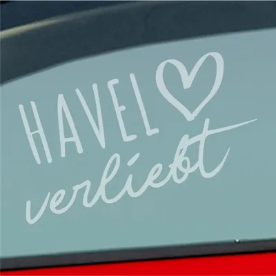 Produktbild von Auto Aufkleber Havel verliebt Herz Fluss Wasser Water Liebe Car 19x10 cm Milchglas Sticker Heckscheibenaufkleber