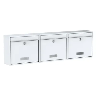 Produktbild von BASI - Briefkasten - SET - 3x BK 900 - Stahl Weiß - 3x2170-0662