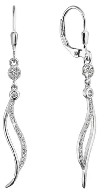 Produktbild von Elegante lange Ohrringe Waves mit Zirkonen 11541.1