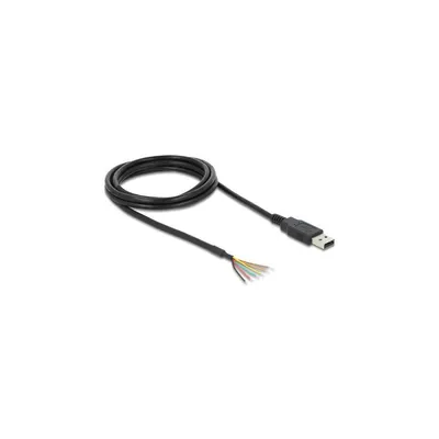 Produktbild von DeLOCK USB 2.0 zu Seriell UART LVTTL Konverter mit 6 offenen Kabelenden und 3,3 V Ausgangsspannung 1,8 m, Schwarz, 1,8 m, USB Typ-A, Männlich, Gerade, 3 MB/s