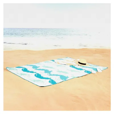 Produktbild von Gepolsterte Strandmatte, 200 x 150 cm, wasserdicht, faltbar und leicht, für Camping, Picknick und Outdoor, Blau