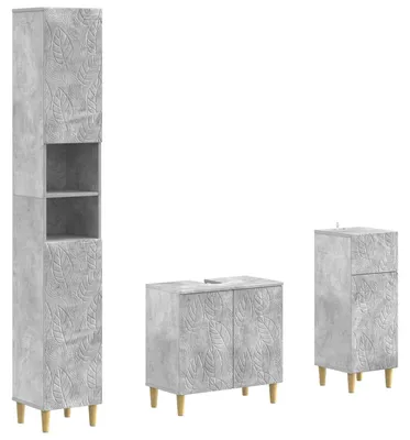 Immagine prodotto di Sistema di mobili da bagno a 3 pezzi, modello DELFT, realizzato in legno composito