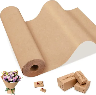 Imagen del producto de Rollo de papel kraft marrón, 300 mm x 35 m, reciclable, para manualidades y arte