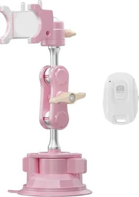 Immagine prodotto di UBA- PINK01B Supporto universale a ventosa per telefono cellulare da auto con telecomando (rosa)