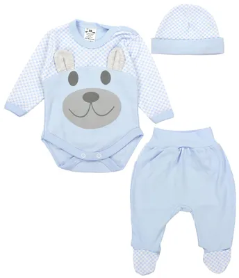 Produktbild von TupTam Baby Kleidung Set Body Strampelhose Mütze Bekleidungsset Jungen Mädchen, Farbe: Blau, Größe: 68