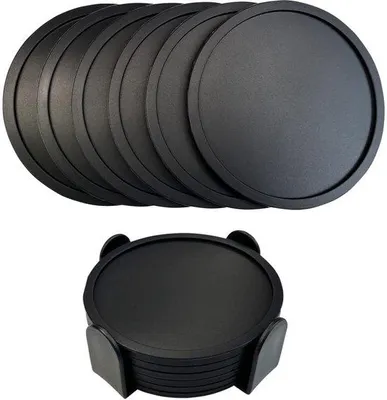 Produktbild von Schwarze Silikon-Untersteller, hitzebeständig, für Tisch und Büro