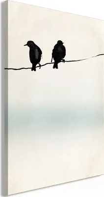 Produktbild von Italienischer Leinwand Leinwandbild - Frozen Sparrows (1 Part) Vertical 40x60 cm Tiere g-A-0306-b-a