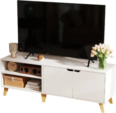 Obrázok produktu pre TV skrinka s 2 dvierkami, biela, 140 x 40 x 50 cm