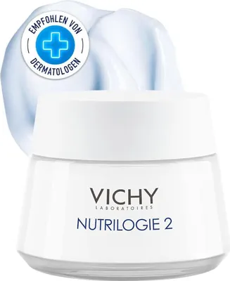 Produktbild von Vichy Nutrilogie 2, Frauen, Creme, trockene Haut, Sehr trockene Haut, Feuchtigkeitsspendend, Nährend, 24 h, Topf