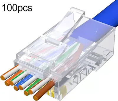 Produktbild von 100x Crimpstecker RJ45 CAT5e Modular Crimp Patchkabel Netzwerk 8P8C RJ-45 CAT 5e