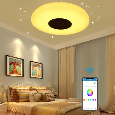 Immagine prodotto di Moderna plafoniera LED Altoparlante musicale Bluetooth RGB APP Lampada con telecomando - RGB 220V