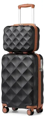 Immagine prodotto di Set da viaggio - Valigia da cabina in due pezzi - Valigia da cabina da 33 + 51 cm - Serratura TSA - Beauty case - 4 ruote piroettanti - Marrone