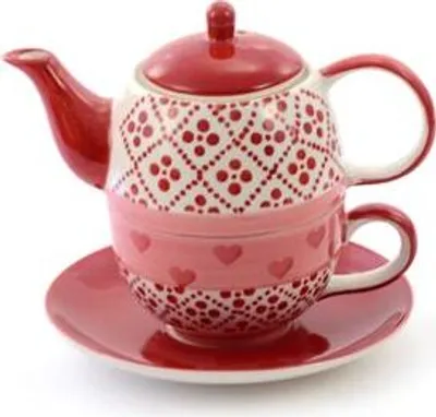 Produktbild von Tea for one Set "Joseppa" Keramik, 4-teilig Kanne: 0,4 l, Tasse: 0,2 l