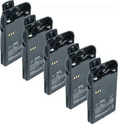 Produktbild von vhbw 5x Akku kompatibel mit Puxing PX-888, PX-328, PX-777, PX-728, PX-777 PLUS Funkgerät, Walkie Talkie (1200 mAh, 7,4 V, Li-Ion) + Gürtelclip