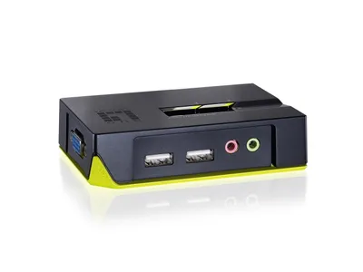 Produktbild von Level One KVM-0221 LevelOne KVM-Switch 2 PC VGA+USB+Audio Black E.