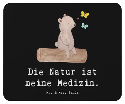 Produktbild von Mr. & Mrs. Panda Mauspad Bär Naturliebhaber - Schwarz - Geschenk, Mouse Pad, computer mousepad, Sport, laptop, Outdoor, Wandern, pc, Nature Lover