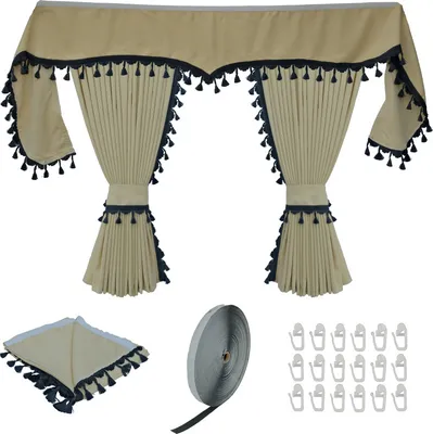 Produktbild von LKW Gardinen Scheibengardinen Vorhänge Passform Universal Cappuccino Beige
