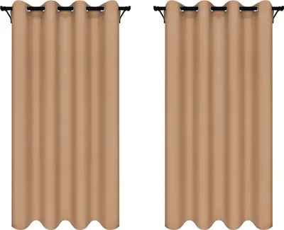 Produktbild von Vorhänge mit Ösen 140x230 cm 2 Stücke Beige Karamell Fertige Blickdichte Gardinen