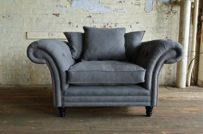 Obrázek produktu pro Chesterfield Design Sofa Křeslo Pohovka Čalounění textilní pohovky 1místné #110
