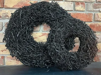 Produktbild von Wandkranz / Türkranz, schwarzer Bonsai Kranz 30 und 45 cm Durchmesser – 30 / Schwarz