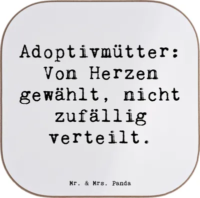 Produktbild von Mr. & Mrs. Panda Bierdeckel Personalisiert Adoptivmutter Liebe - Weiß - Geschenk, Personalisierte Untersetzer, Mutterschaft, Personalisierter, Flaschenuntersetzer