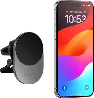 Zdjęcie produktu dla Satechi, adowarka samochodowa do smartfonw Magnetic Wireless Qi2, szara
