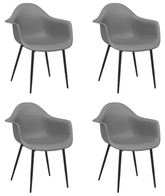 Imagen del producto de vidaXL: Juego de 4 sillas de comedor, color gris, material: polipropileno (PP)