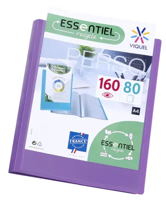 Imagen del producto de Viquel - Carpeta A4 con 160 fundas - Encuadernación personalizada - Fundas transparentes lisas