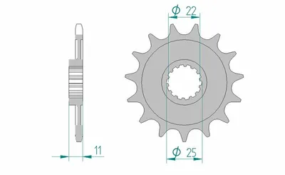 Produktbild von AFAM Stahl Standard Ritzel vorne - 520