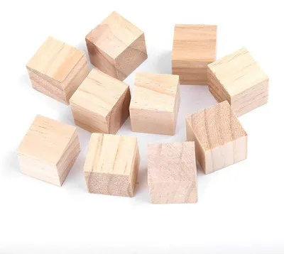 Produktbild von Holzblöcke - Naturkuben - 10 Stücke - Kreativspielzeug - DIY-Projekte - Anpassbar und Versierbar