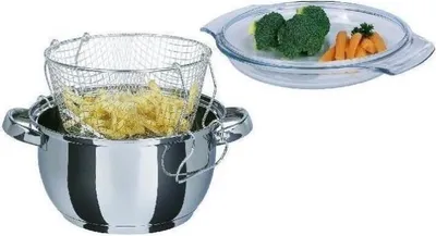 Obrázek produktu pro Fritéza, GSW, indukční, 22 cm, skleněné víko, nerezová ocel