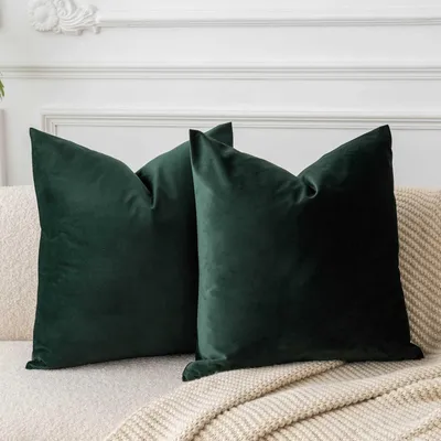 Obrázok produktu pre Satinové obliečky na vankúše, 65x65 cm, armádovo zelené, dvojica s nenápadným zipsom