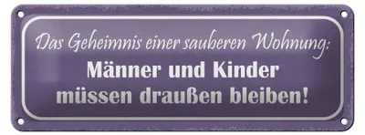 Produktbild von Blechschild Spruch 27x10cm Männer Kinder müssen draußen bleiben