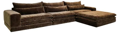 Produktbild von 6-Sitzer Sofa London mit Chaiselounge - Dunkelbraun