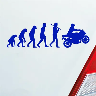 Produktbild von Auto Aufkleber Evolution Motorrad Mopped Bike 15x4,5 cm Dunkelblau Sticker Heckscheibenaufkleber