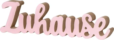 Produktbild von Schriftzug Zuhause L30cm Pastell Rosa Holz Tischdeko Deko Aufsteller Wohndeko