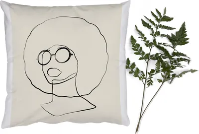 Produktbild von MuchoWow® Zierkissen Sofakissen Wohnzimmer Dekokissen 45x45 cm Text - Frauen - Strichzeichnungen - Zitate - Schlafpolster - Polster für das Sofa
